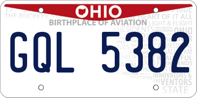 OH license plate GQL5382