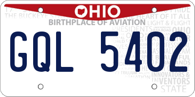 OH license plate GQL5402
