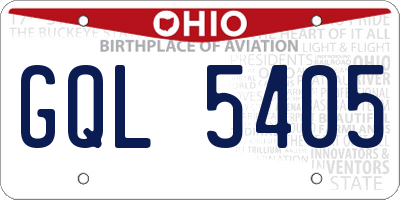 OH license plate GQL5405