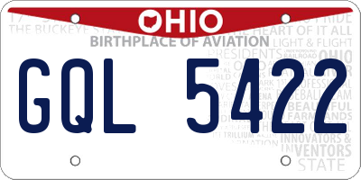 OH license plate GQL5422