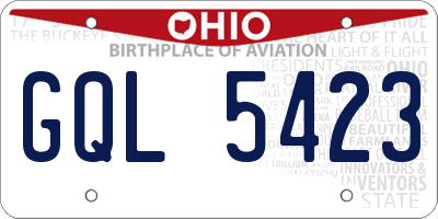 OH license plate GQL5423