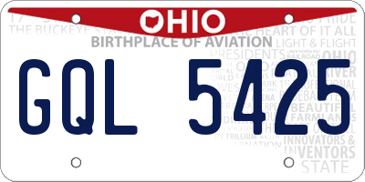 OH license plate GQL5425