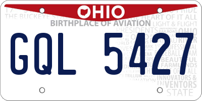 OH license plate GQL5427