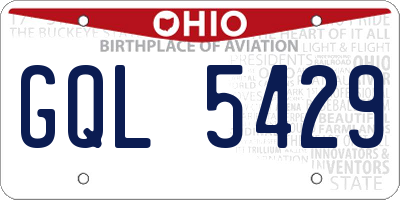 OH license plate GQL5429