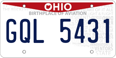 OH license plate GQL5431