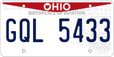 OH license plate GQL5433