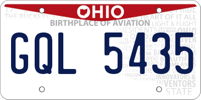 OH license plate GQL5435