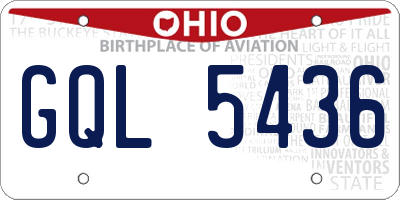 OH license plate GQL5436