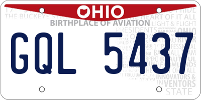 OH license plate GQL5437