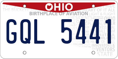 OH license plate GQL5441