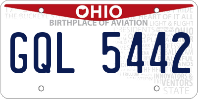 OH license plate GQL5442