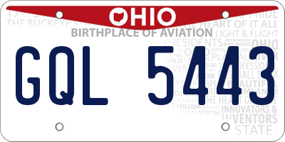 OH license plate GQL5443