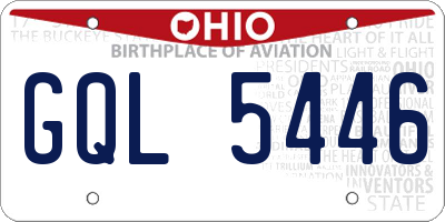 OH license plate GQL5446
