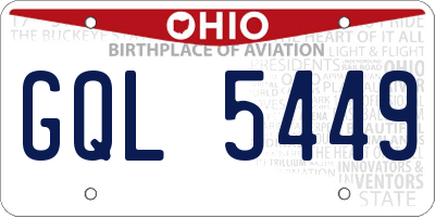 OH license plate GQL5449