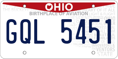 OH license plate GQL5451