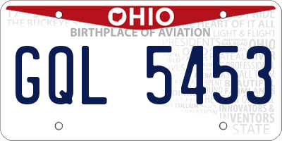 OH license plate GQL5453