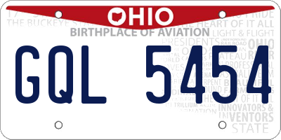 OH license plate GQL5454