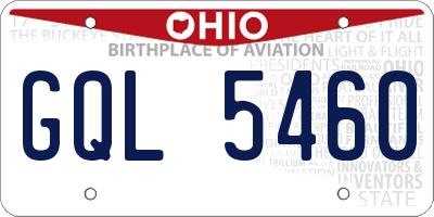 OH license plate GQL5460