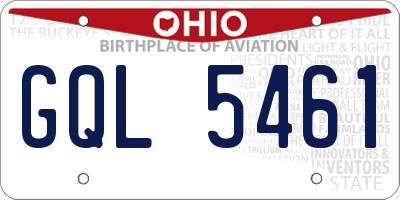 OH license plate GQL5461