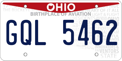OH license plate GQL5462