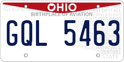 OH license plate GQL5463