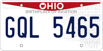 OH license plate GQL5465