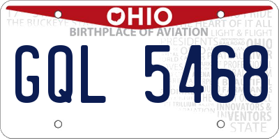 OH license plate GQL5468