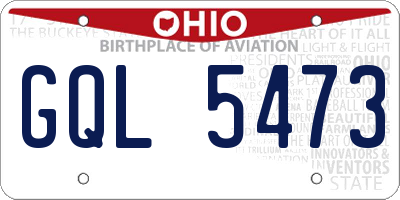 OH license plate GQL5473
