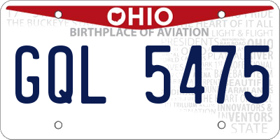 OH license plate GQL5475