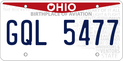 OH license plate GQL5477