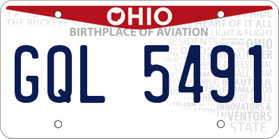 OH license plate GQL5491