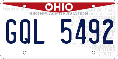 OH license plate GQL5492