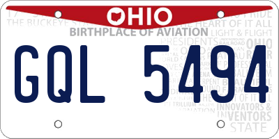 OH license plate GQL5494