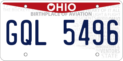 OH license plate GQL5496
