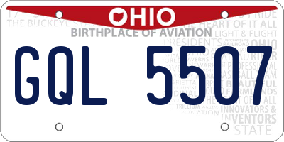 OH license plate GQL5507