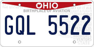 OH license plate GQL5522