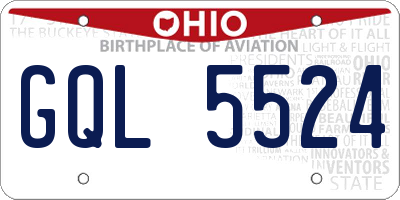 OH license plate GQL5524