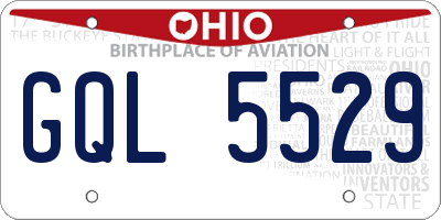 OH license plate GQL5529