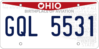 OH license plate GQL5531