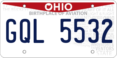 OH license plate GQL5532