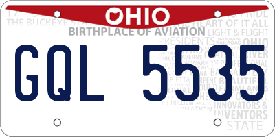 OH license plate GQL5535