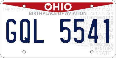 OH license plate GQL5541