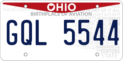 OH license plate GQL5544