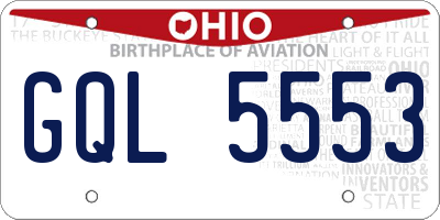 OH license plate GQL5553