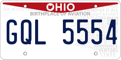 OH license plate GQL5554
