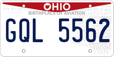 OH license plate GQL5562