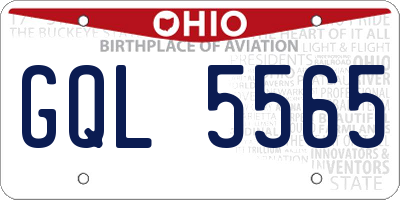 OH license plate GQL5565