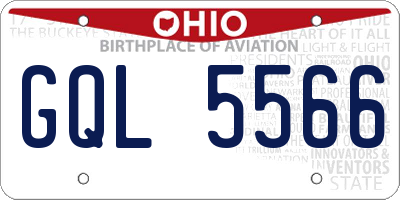 OH license plate GQL5566