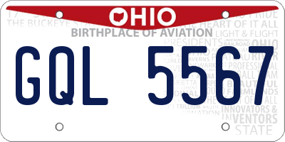 OH license plate GQL5567