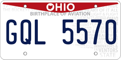 OH license plate GQL5570